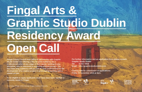 Fingal Arts Residency Award in partnership with Graphic Studio Dublin - Open Call 2018